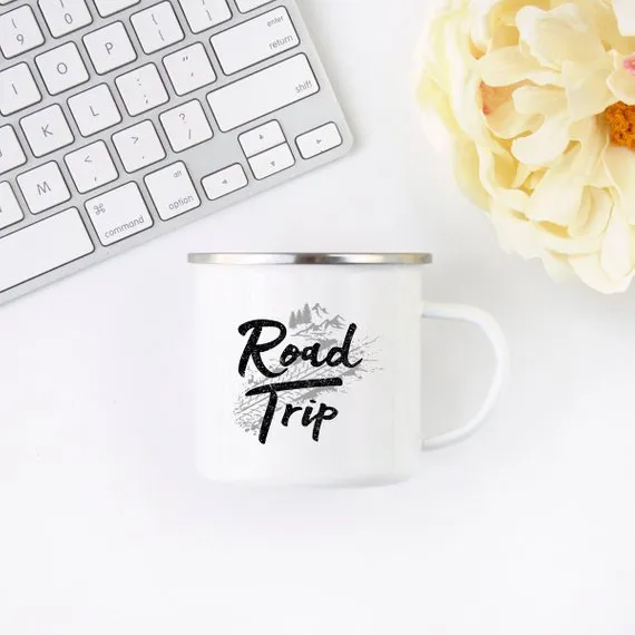 Road Trip Enamel Mug Camping Mug Wanderlust