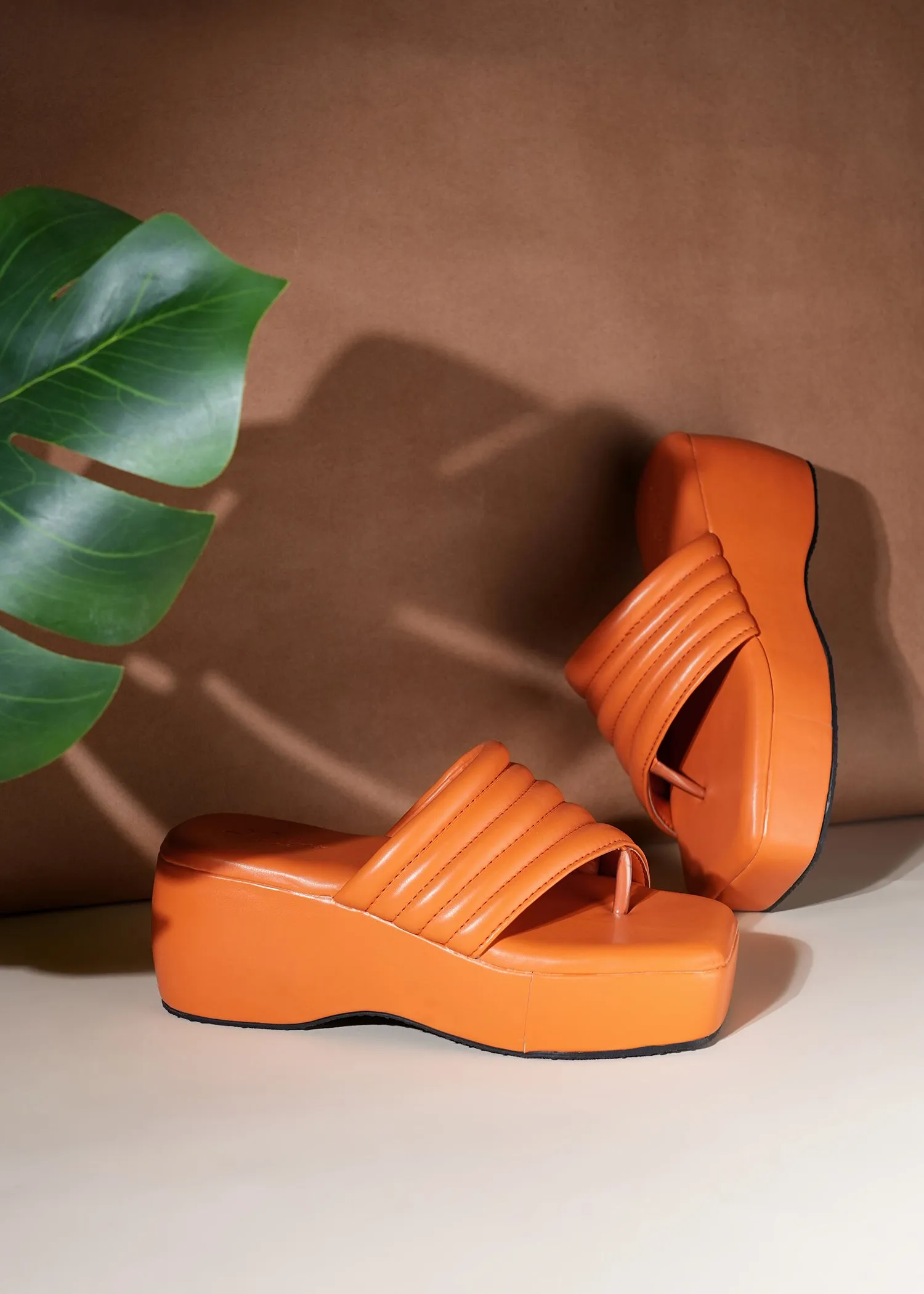 Sable Orange Platform flats