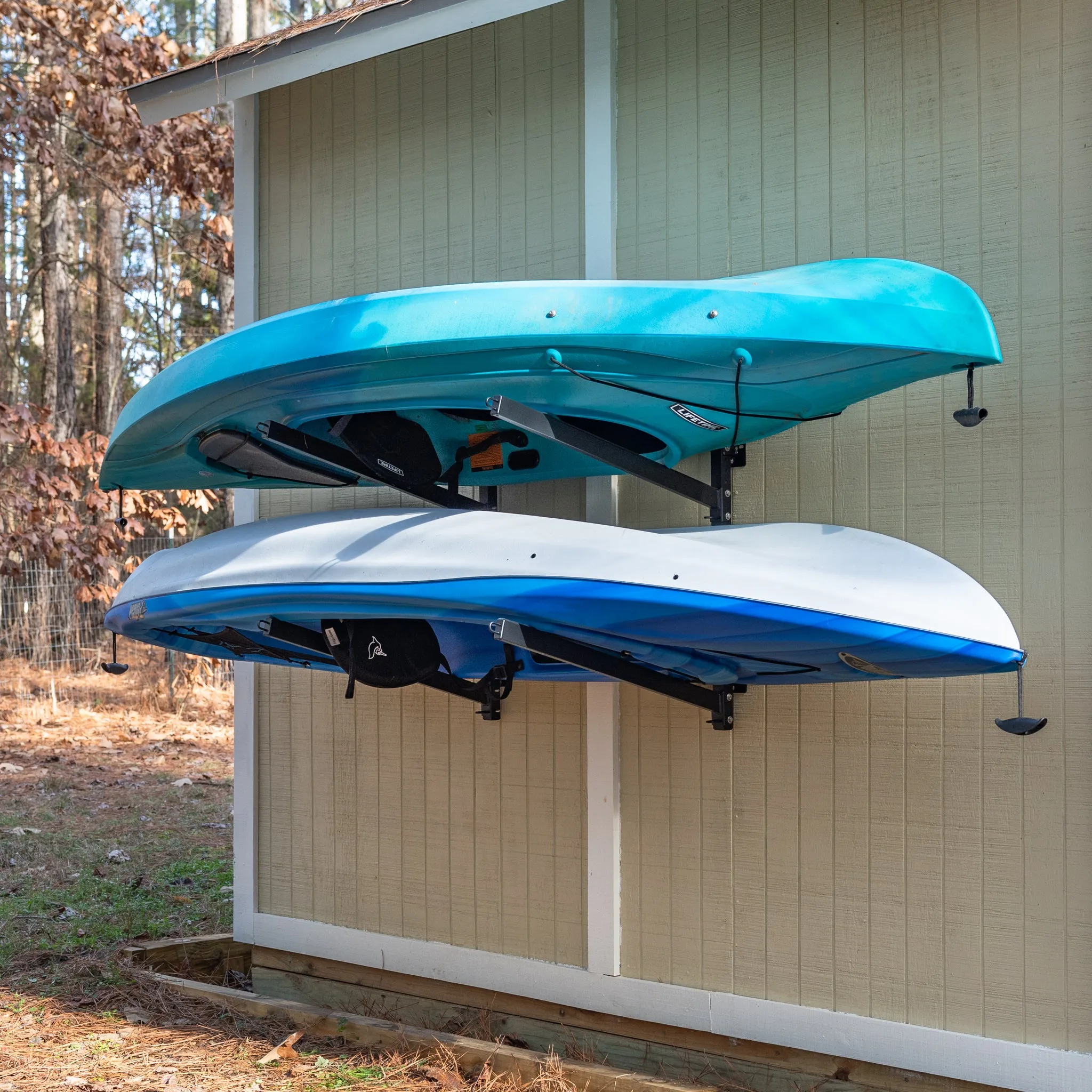 Shenandoah Kayak Storage | Outdoor Adjustable Rack | 2 Levels