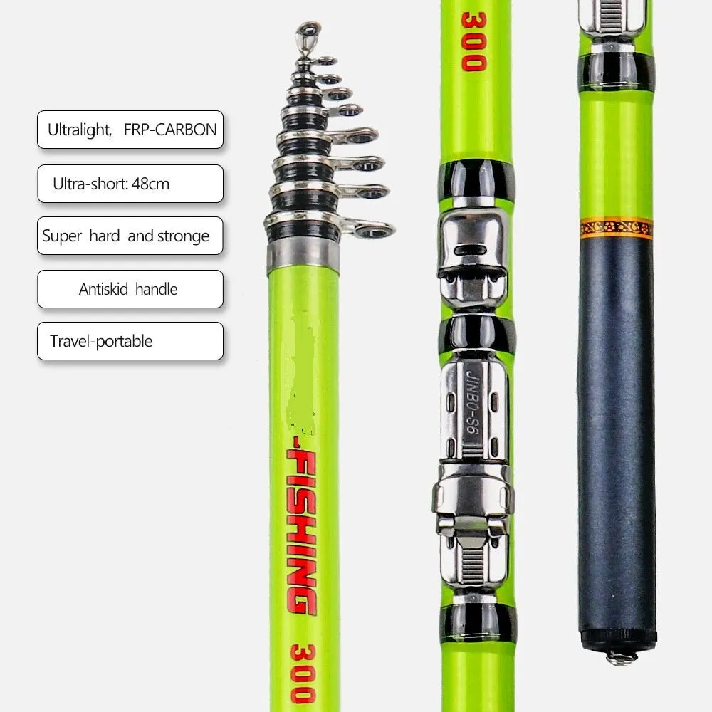 Telescopic Fishing Pole Durable High Density Carbon Antiskid Handle