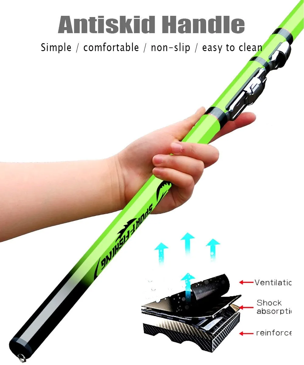 Telescopic Fishing Pole Durable High Density Carbon Antiskid Handle