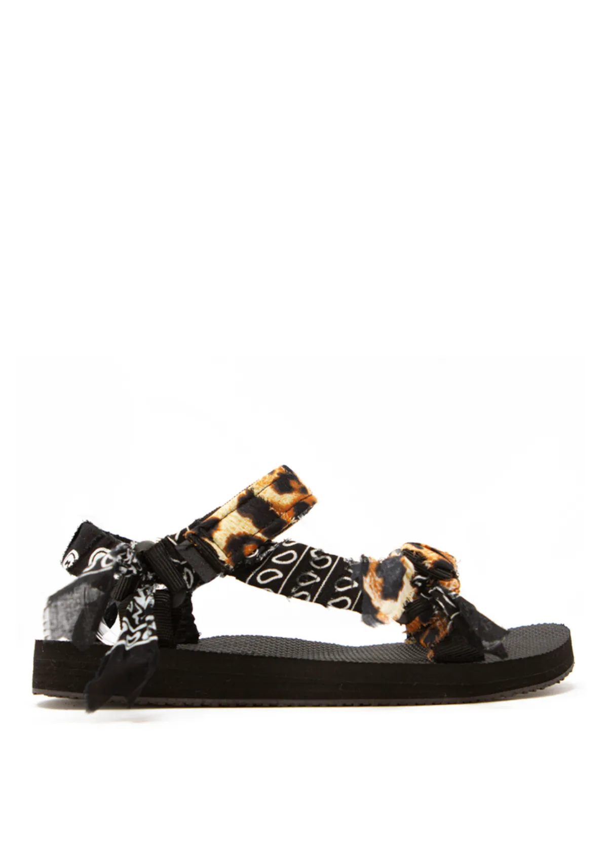 Trekky Sandals Leopard Print Black