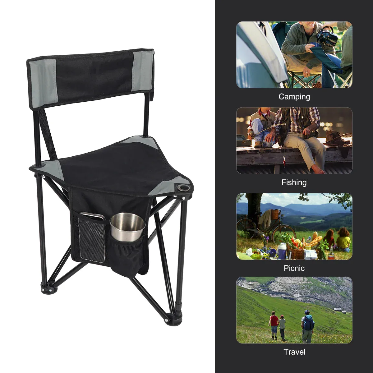 Tripod Camping Chair 2-Pack