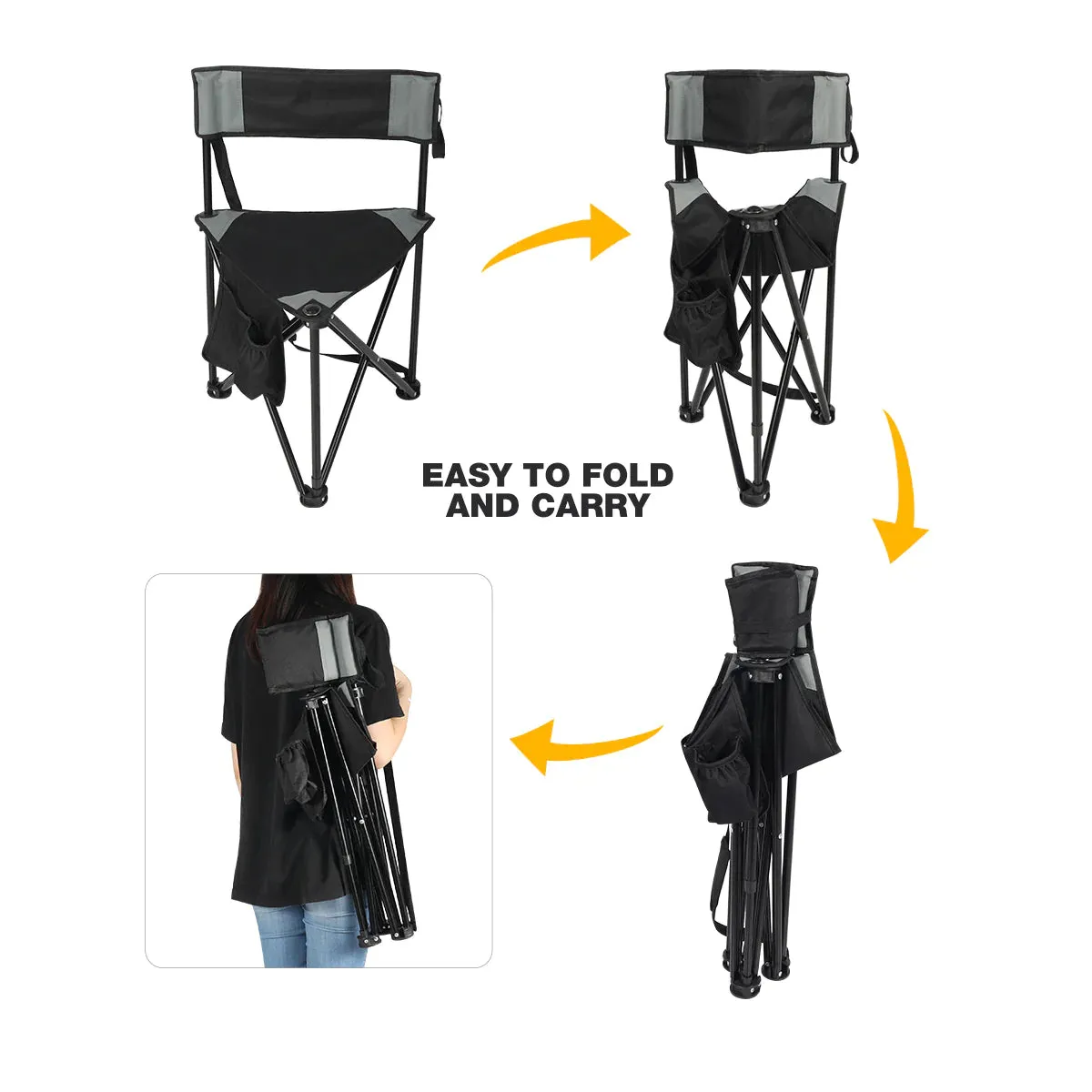 Tripod Camping Chair 2-Pack