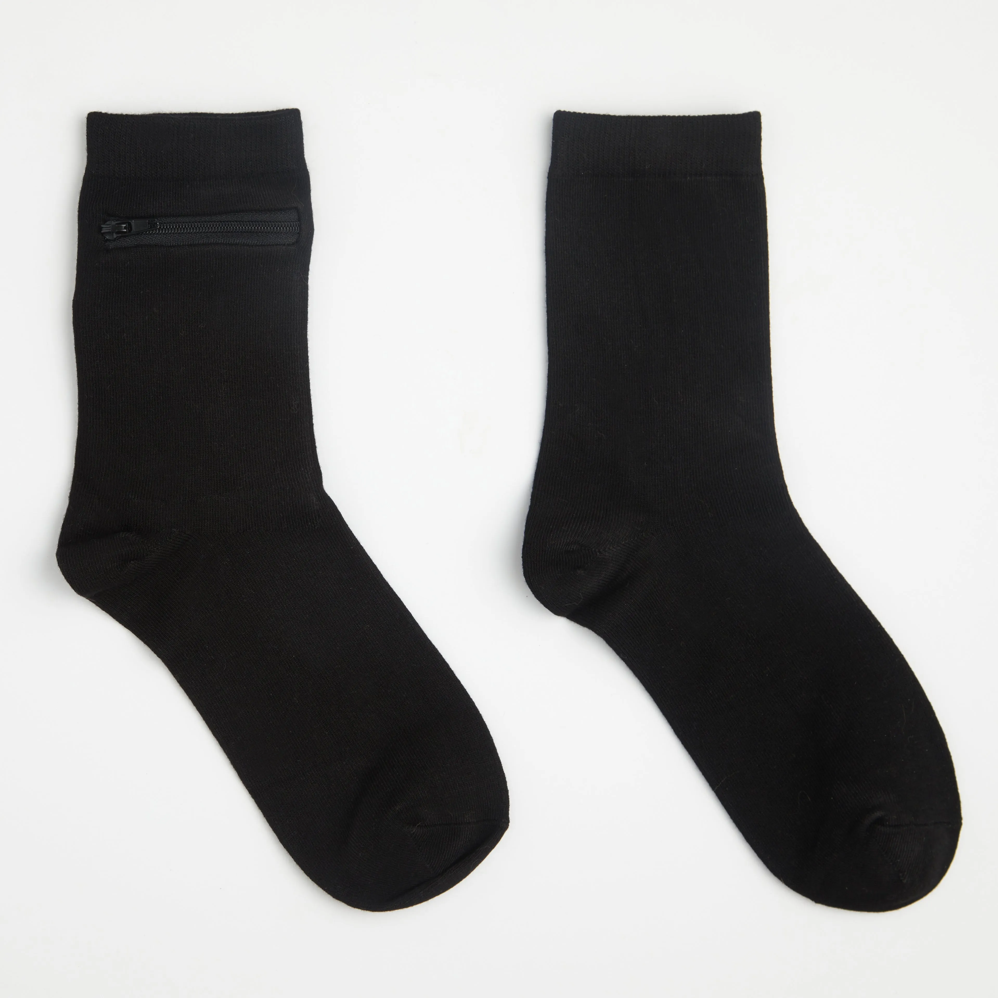 Unisex Quarter-Length Bamboo Zipper Pocket Travel Socks-All Sales Final