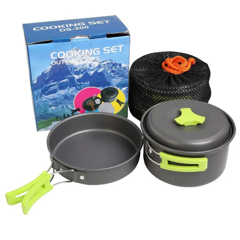 Wautton Camping Cookware Kit Pan and Pot for 1-2 person