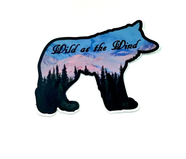 Wild as the Wind Wolf sticker