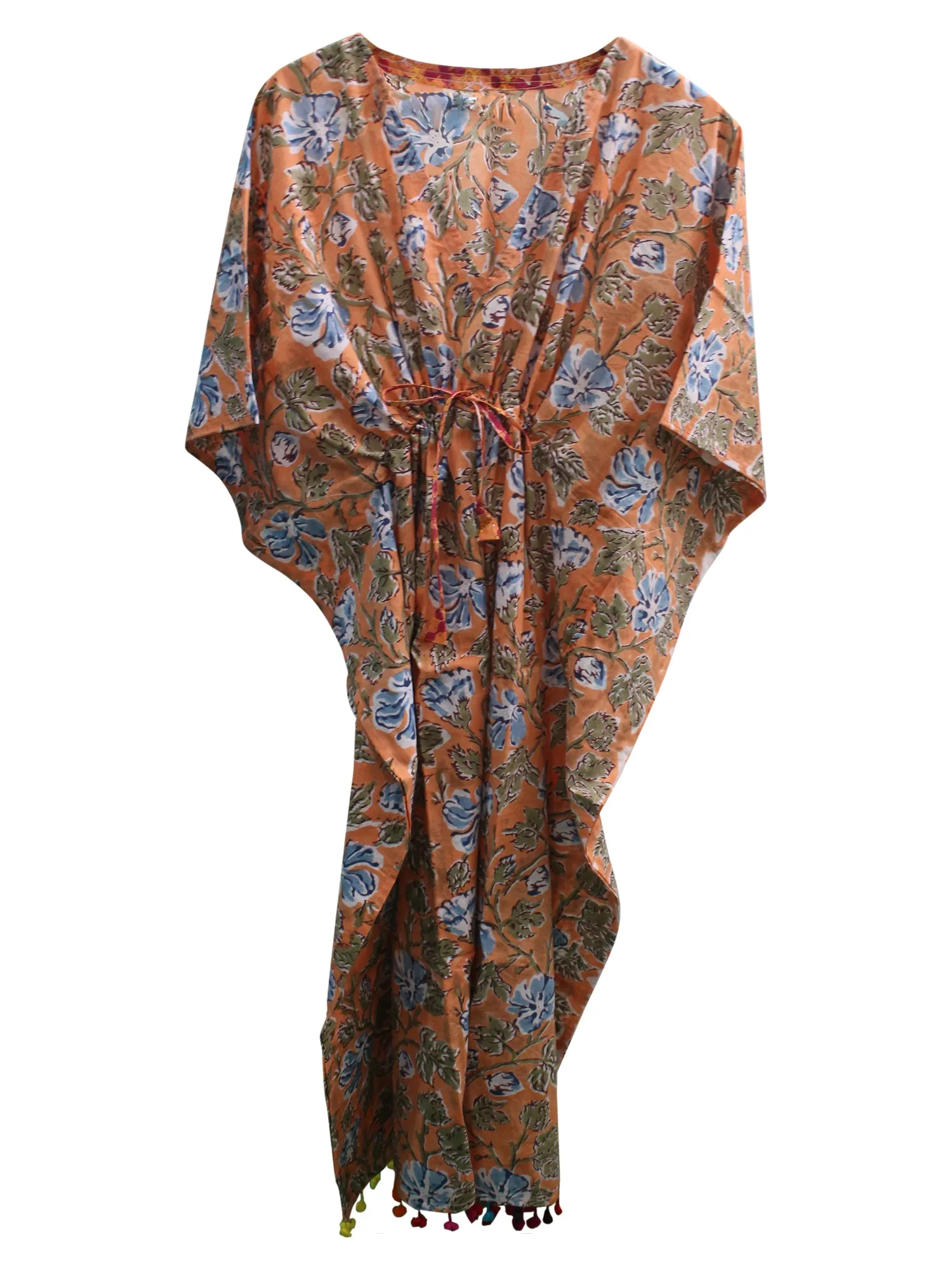 Women Wear Long Cotton Dress Caftan Gown Hippie Bohemian Wear Indian