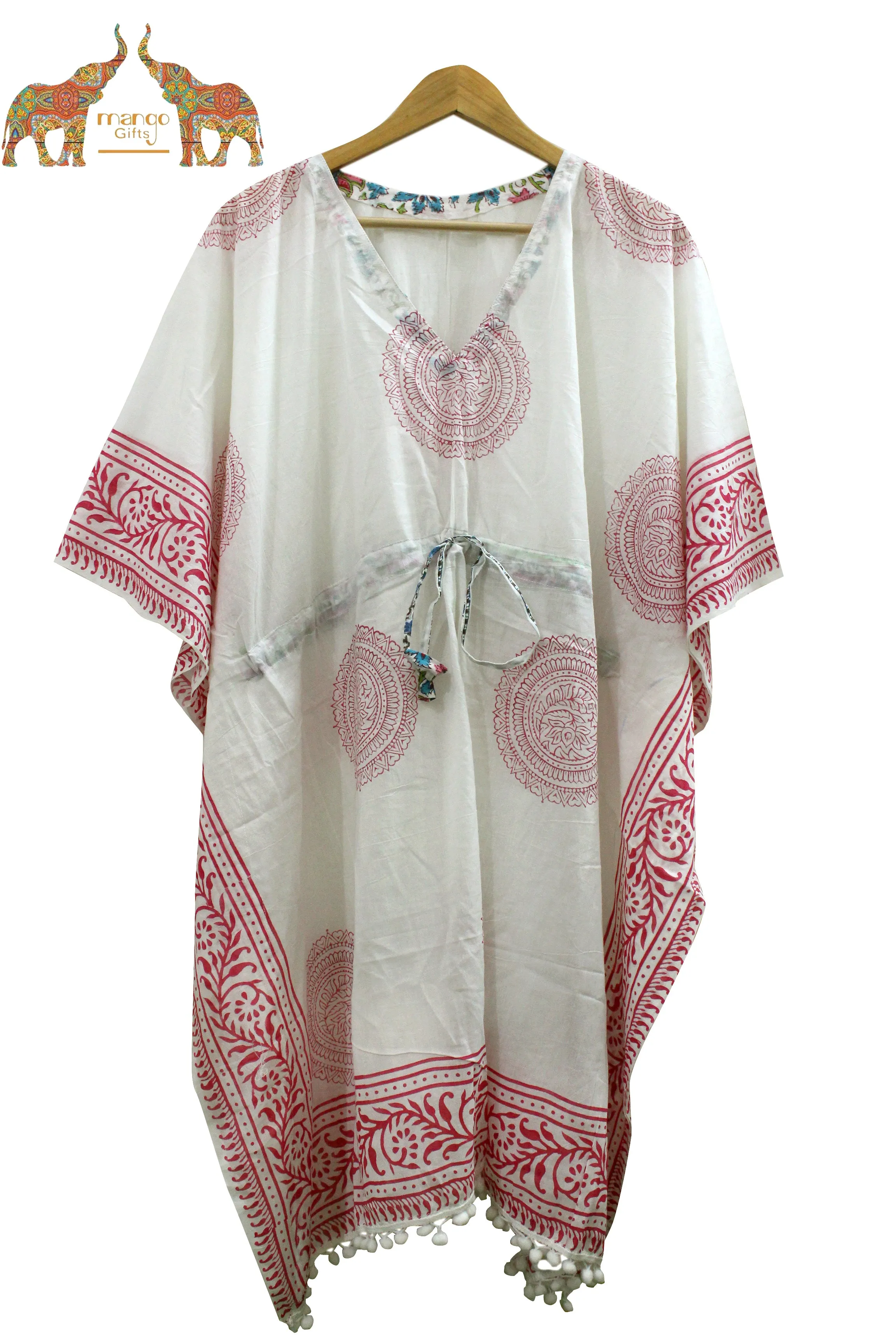 Women Wear Long Cotton Dress Caftan Gown Hippie Bohemian Wear Indian