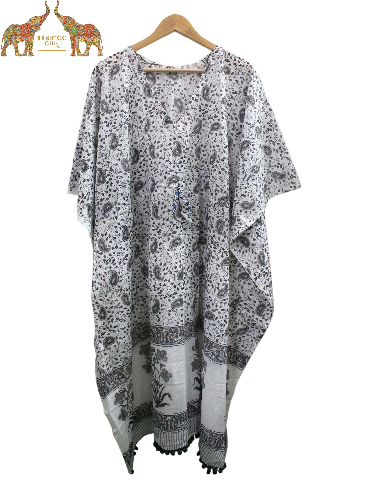 Women Wear Long Cotton Dress Caftan Gown Hippie Bohemian Wear Indian