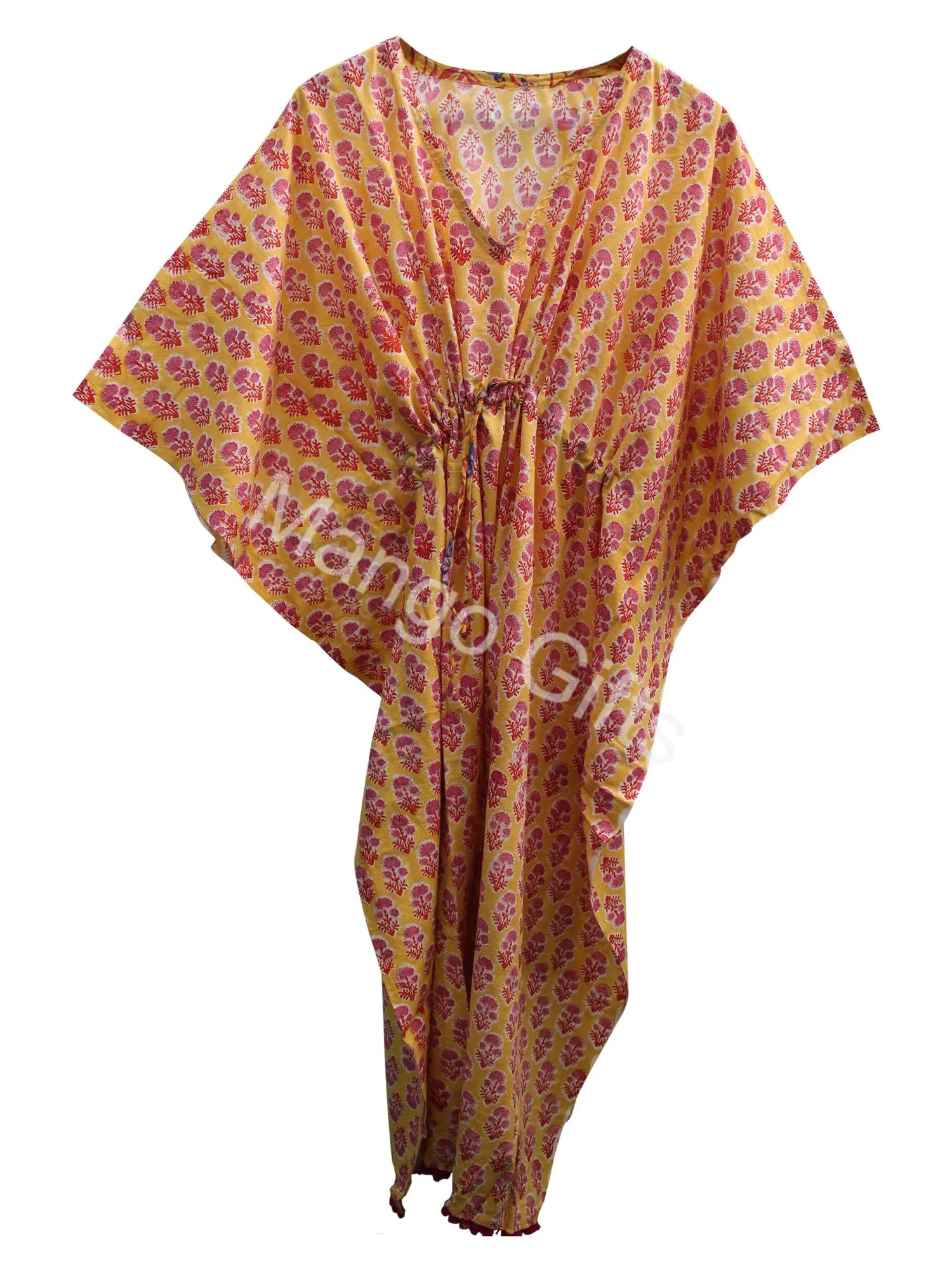 Women Wear Long Cotton Dress Caftan Gown Hippie Bohemian Wear Indian